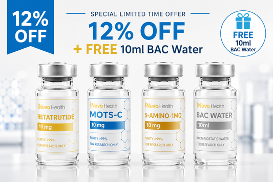 Nūvo Summer Research Bundle 2 - Retatrutide / MOTS-c / 5-AMINO-1MQ + FREE 10ml BAC Water