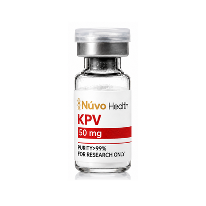 Nūvo Health KPV 50mg research vial on a white background