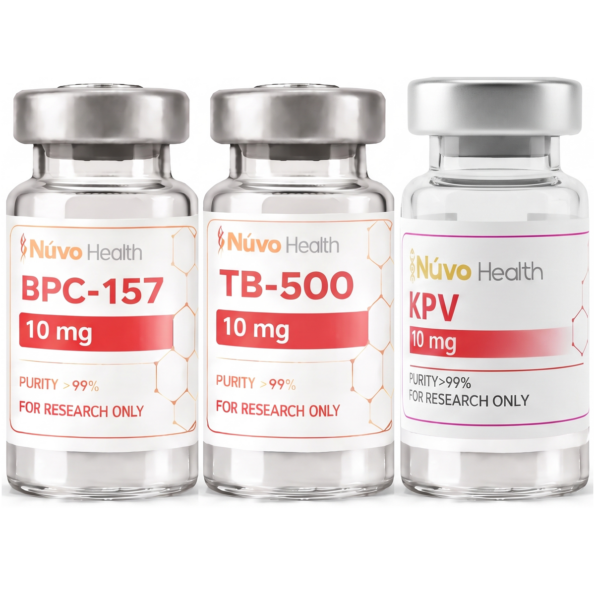 Nūvo Health SALUS TRIAD research vials on a white background